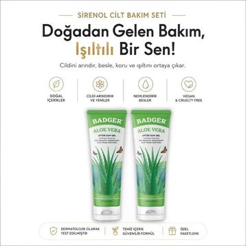 Badger Aloe Vera After Sun Gel 2x118 ml Güneş Sonrası Nemlendirici