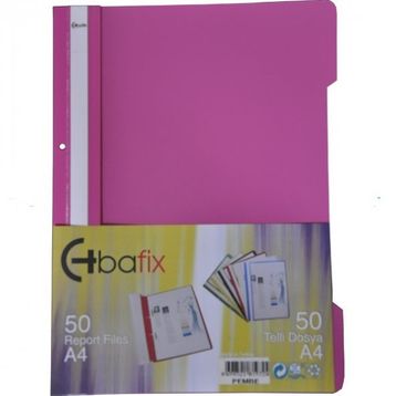 Bafix Plastik XL Pembe A4 Telli Dosya