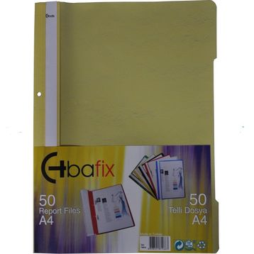 Bafix Plastik XL Sarı A4 Telli Dosya