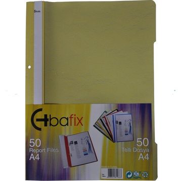 Bafix Plastik XL Sarı A4 Telli Dosya