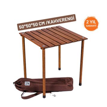 Bag The Joy Kahverengi 50x50x50 cm Rulo Kamp Masası