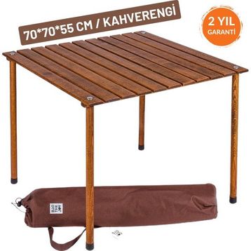Bag The Joy Kahverengi 70x70x55 cm Rulo Kamp Masası
