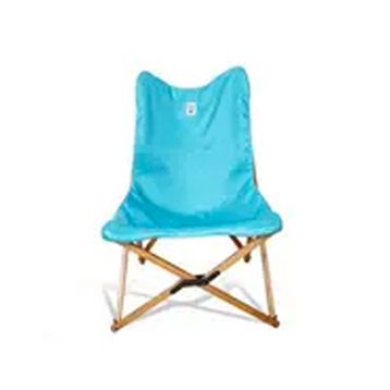 Bag The Joy Kahverengi İskelet Turkuaz Kılıf Katlanır Ahşap Kamp ve Bahçe Sandalyesi