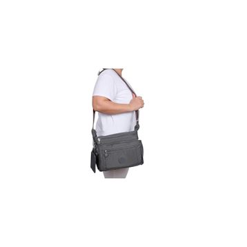Bagacar 213 Klinkır Kaliteli Gri Kumaş Çapraz Kadın Omuz Çantası