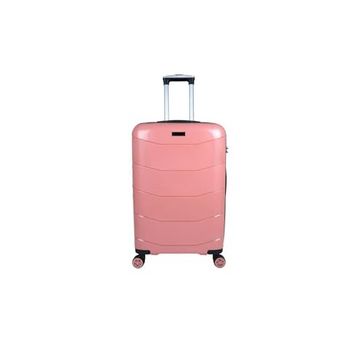 Bagacar Ultra Hafif Kırılmaz Silikon Pembe Büyük Boy Valiz