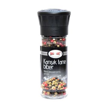 Bağdat Baharat Cam Değirmenli Karışık Doğal Tane Biber 45 Gr