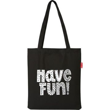 Baghashtag Have Fun Baskılı Siyah Bez Kadın Günlük Çanta