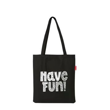 Baghashtag Have Fun Baskılı Siyah Bez Kadın Günlük Çanta
