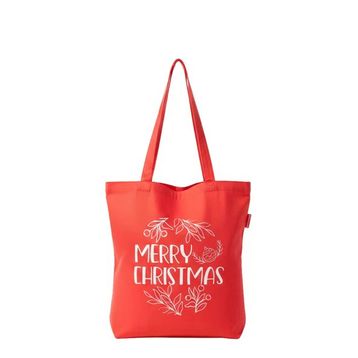 Baghashtag Merry Christmas Kırmızı Baskılı Kadın Günlük Çanta