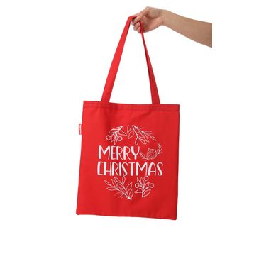 Baghashtag Merry Christmas Kırmızı Baskılı Kadın Günlük Çanta