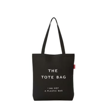 Baghashtag the Tote Bag Baskılı Siyah Bez Kadın Günlük Çanta