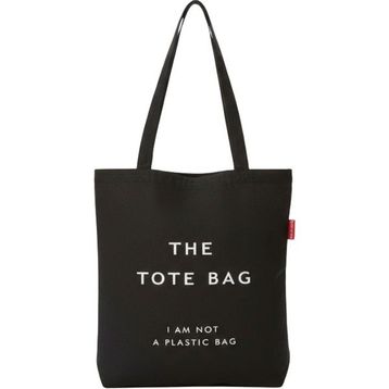 Baghashtag the Tote Bag Baskılı Siyah Bez Kadın Günlük Çanta