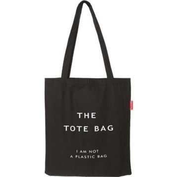 Baghashtag the Tote Bag Baskılı Siyah Bez Kadın Günlük Çanta