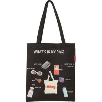 Baghashtag What is in My Bag Baskılı Bez Kadın Günlük Çanta