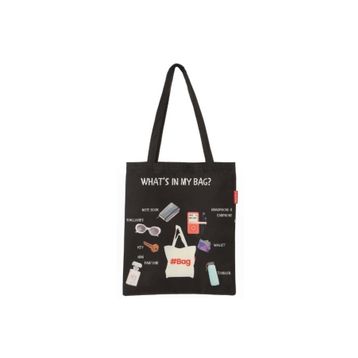Baghashtag What is in My Bag Baskılı Bez Kadın Günlük Çanta