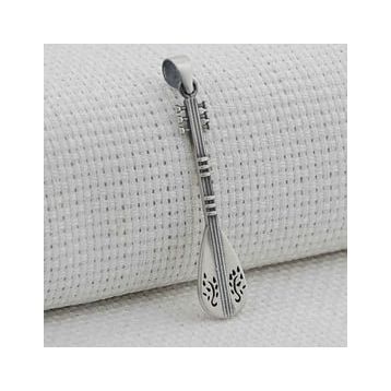 Bağlama Saz Tasarımlı 925 Ayar Gümüş Kolye Ucu