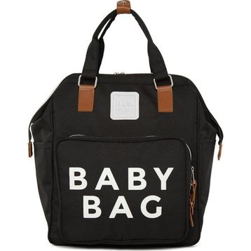Bagmori Baby Bag Baskılı Siyah Cepli Anne Bebek Bakım Sırt Çantası