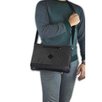 Bagorama FOUR Siyah 13 inç Postacı Tablet Çapraz Askılı Unisex Omuz Çantası