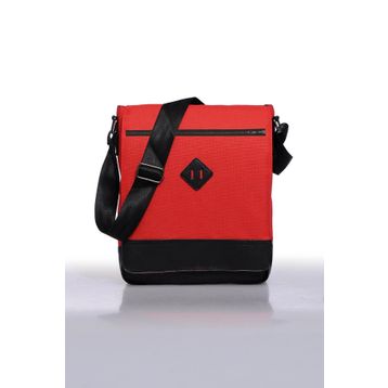 Bagorama Kırmızı 11 inç Dikey Postacı Çapraz Askılı Unisex Omuz Çantası