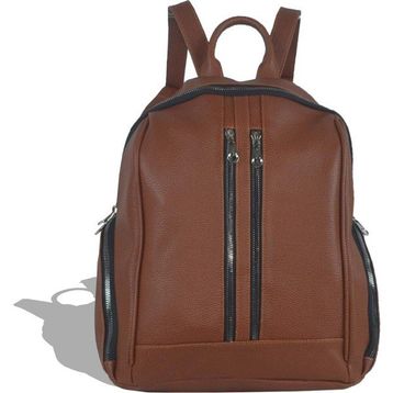 Bagorama Taba Çift Fermuarlı Suni Deri Kadın Sırt Çantası