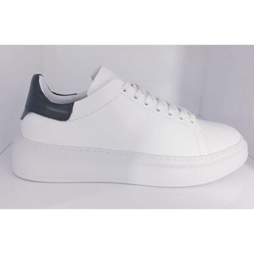 Bags Shoes 3251 Beyaz Footcap Erkek Deri Yüksek Taban Sneaker Ayakkabı