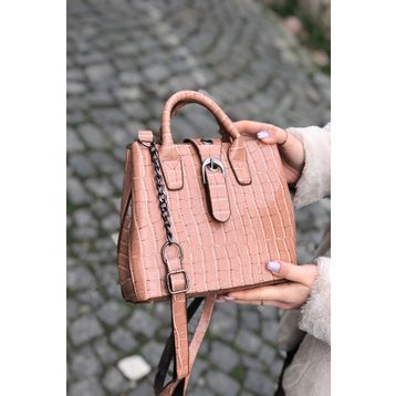 Bagzone 10VA2043 Mercan Kroko Kadın Omuz Çantası