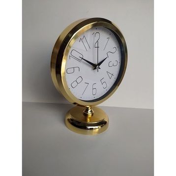 Bahat Altın Gold Renkli Metal Ofis Salon 25x20 cm B1 Masa Saati
