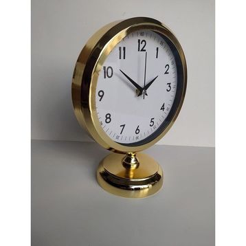 Bahat Altın Gold Renkli Metal Ofis Salon 25x20 cm B3 Masa Saati
