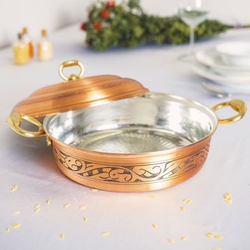 Bakır Concept 25 cm Gümüş Renk Bakır Pilav Tenceresi
