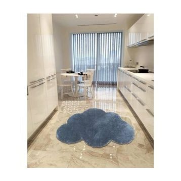Balat Halı Dekoratif Koyu Gri Peluş Yumuşak Yuvarlak-Oval Halı 150x150
