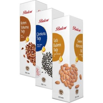 Balen 250 ml Çörek Otu-Keten Tohumu-Tatlı Badem Soğuk Pres