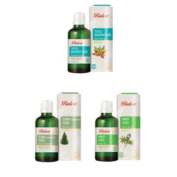 Balen 3x50 ml Badem Yağı + Çam Terebentin Yağı + Hint Yağı