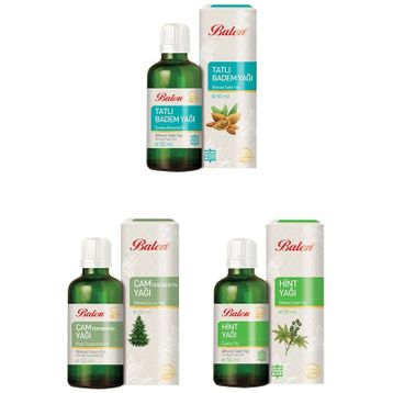 Balen 3x50 ml Badem Yağı + Çam Terebentin Yağı + Hint Yağı
