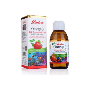 Balen Omega-3 İçeren Çilek Aromalı 100 ml Balık Yağı