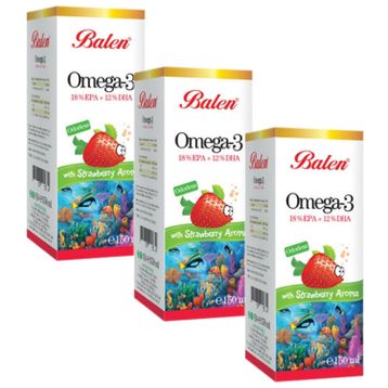 Balen Omega-3 İçeren Çilek Aromalı 150 ml Balık Yağı