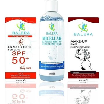 Balera Sun Care 50+ & Makyaj Sabitleyici & Micellar Makyaj Temizleme Suyu