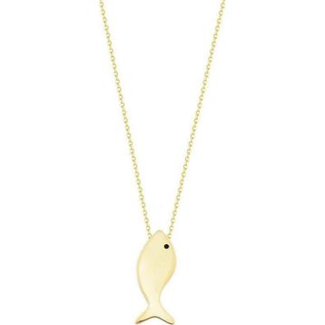 Balık 14K Gold Altın Kolye