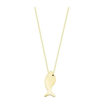 Balık 14K Gold Altın Kolye