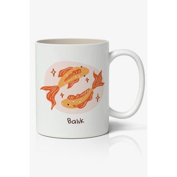 Balık Burcu Baskılı Kupa