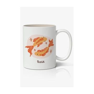 Balık Burcu Baskılı Kupa