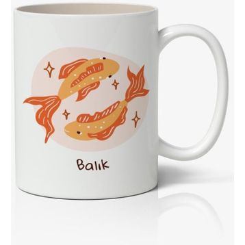 Balık Burcu Baskılı Kupa