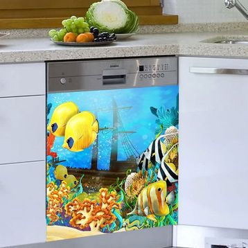 Balıklar Bulaşık Makinesi Sticker