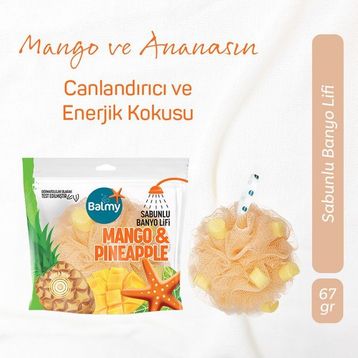 Balmy Mango ve Ananas Sabunlu Banyo Lifi