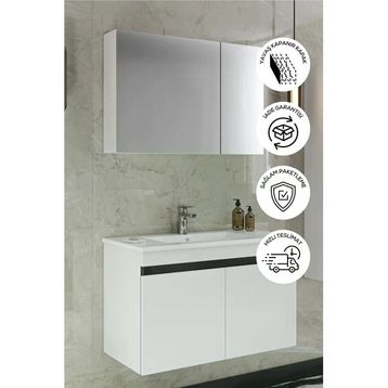 Balneom Banyo İdil 80 cm Aynalı Banyo Dolabı