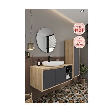 Balneom Gül 100 cm Aynalı Banyo Dolabı