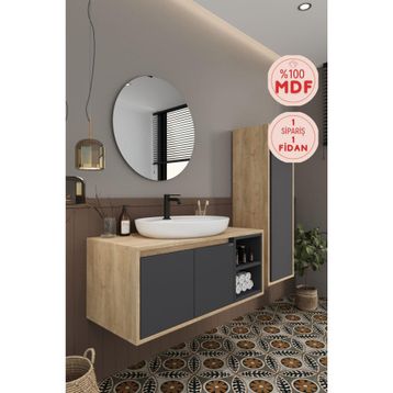 Balneom Gül 100 cm Aynalı Banyo Dolabı