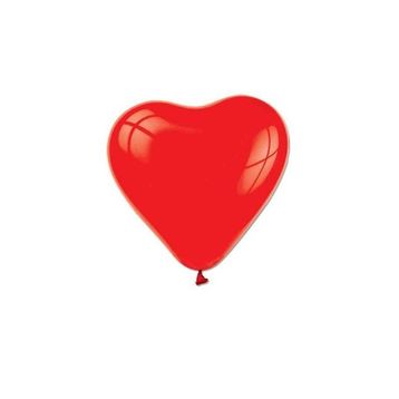 Balon Düz Kalp Şekilli 12 İnç Kırmızı Pakette 16 Adet