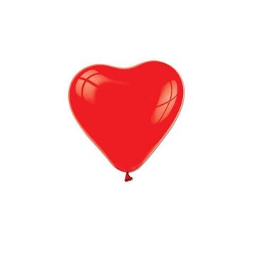 Balon Düz Kalp Şekilli 12 İnç Kırmızı Pakette 16 Adet