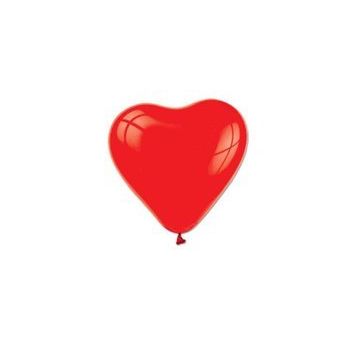 Balon Düz Kalp Şekilli 12 İnç Kırmızı Pakette 16 Adet