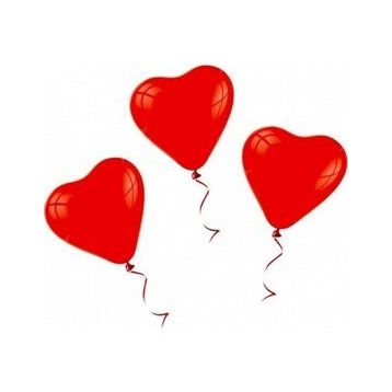 Balon Düz Kalp Şekilli 12 İnç Kırmızı Pakette 16 Adet